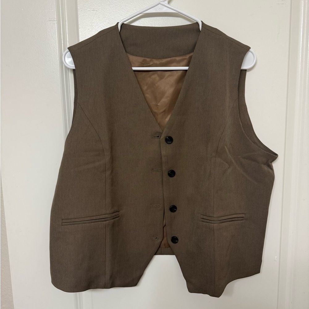 Brown Button-Up Vest